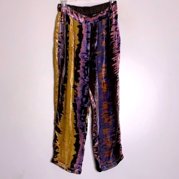 Johnny Was Pants - Johnny Was velvet silk bohemian spell cuff pants relaxed fit women’s xs new